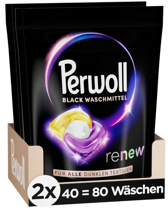 Perwoll Renew Caps Black kapsułki do prania czarnego 80 szt niemieckie