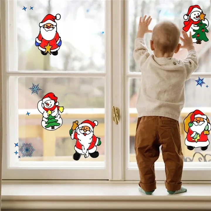 NAKLEJKA ŻELOWA ŚWIĄTECZNA NA OKNO SZYBĘ ŚWIĘTA MIKOŁAJ BAŁWANKI DWUSTRONNA Kod producenta R230317617