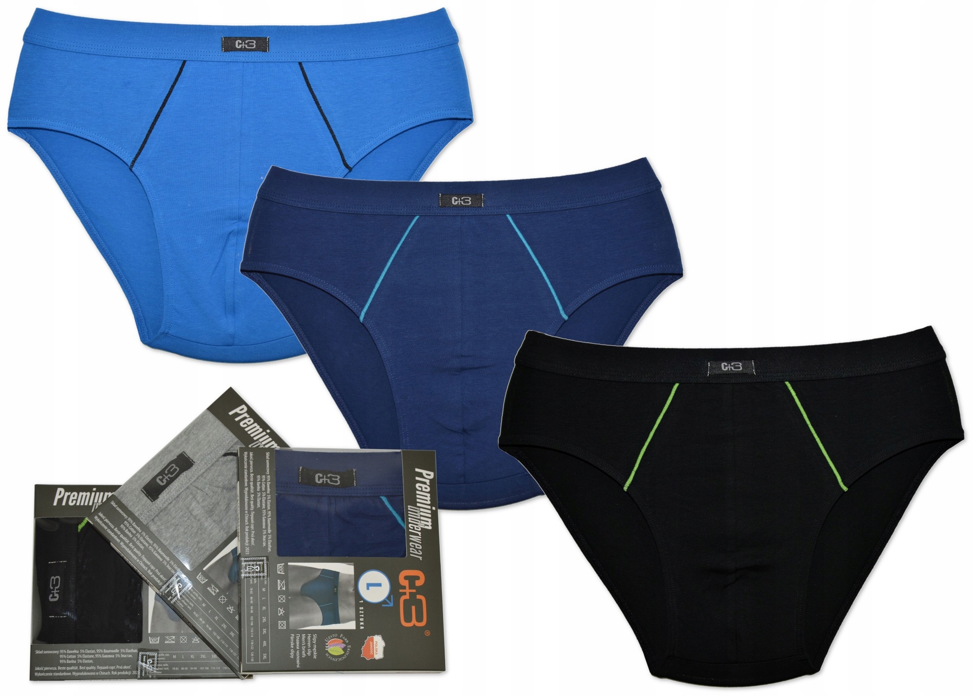 

Slipy Premium Klasyka Bawełna C+3 zest 3szt. XXXXL