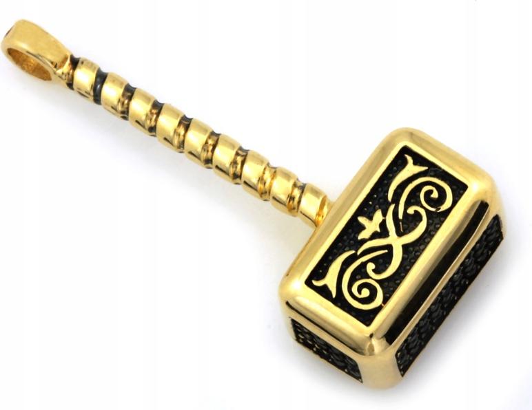 Přívěsek zlatý 585 kladivo s černým rhodiem 14k přívěsek módní vzor dárek