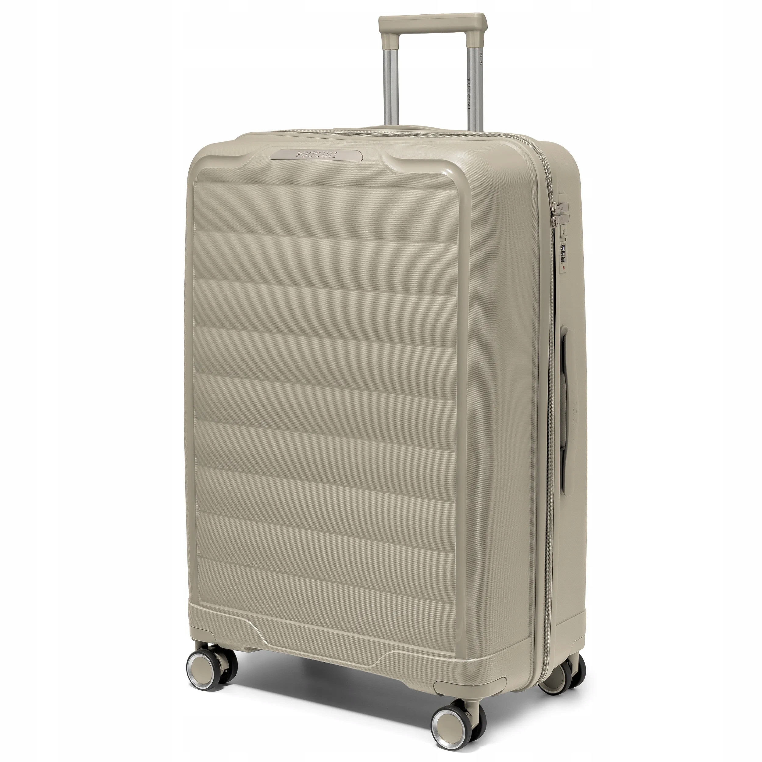 Puccini Velký cestovní kufr 4 kolečka Tvrdý polypropylen Béžová PP030A-2A