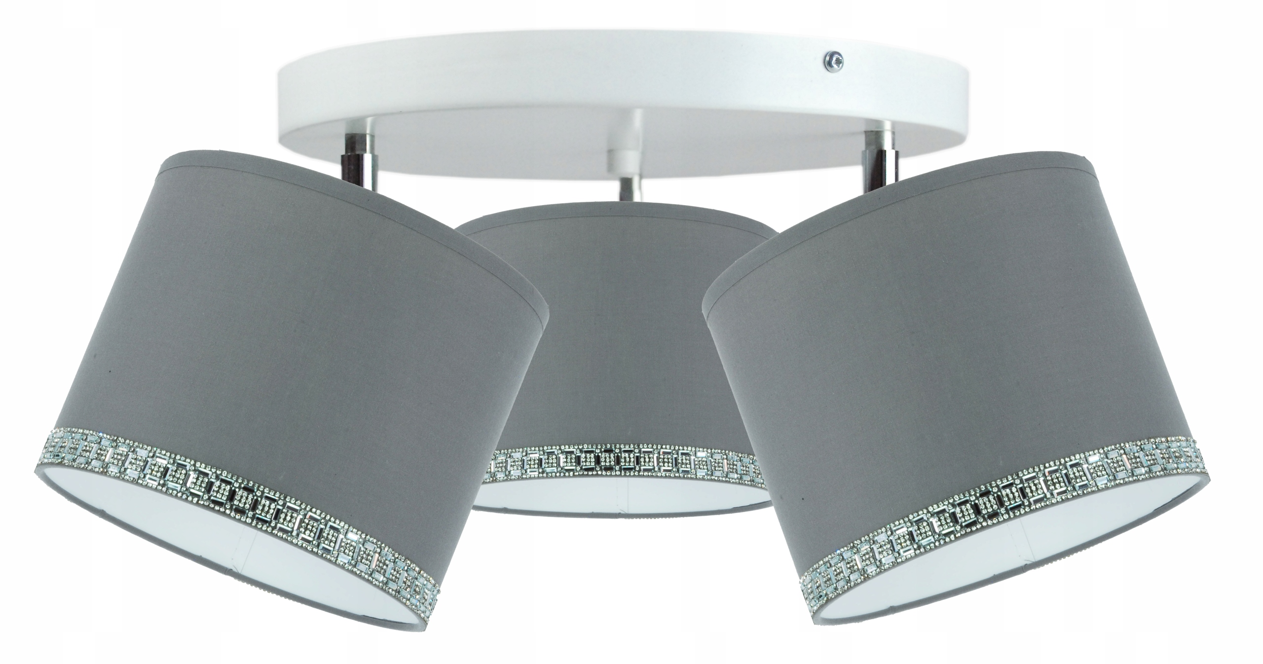 Módní závěsná stropní lampa, moderní lustr Šedé stínidlo+DEKOR 20 cm