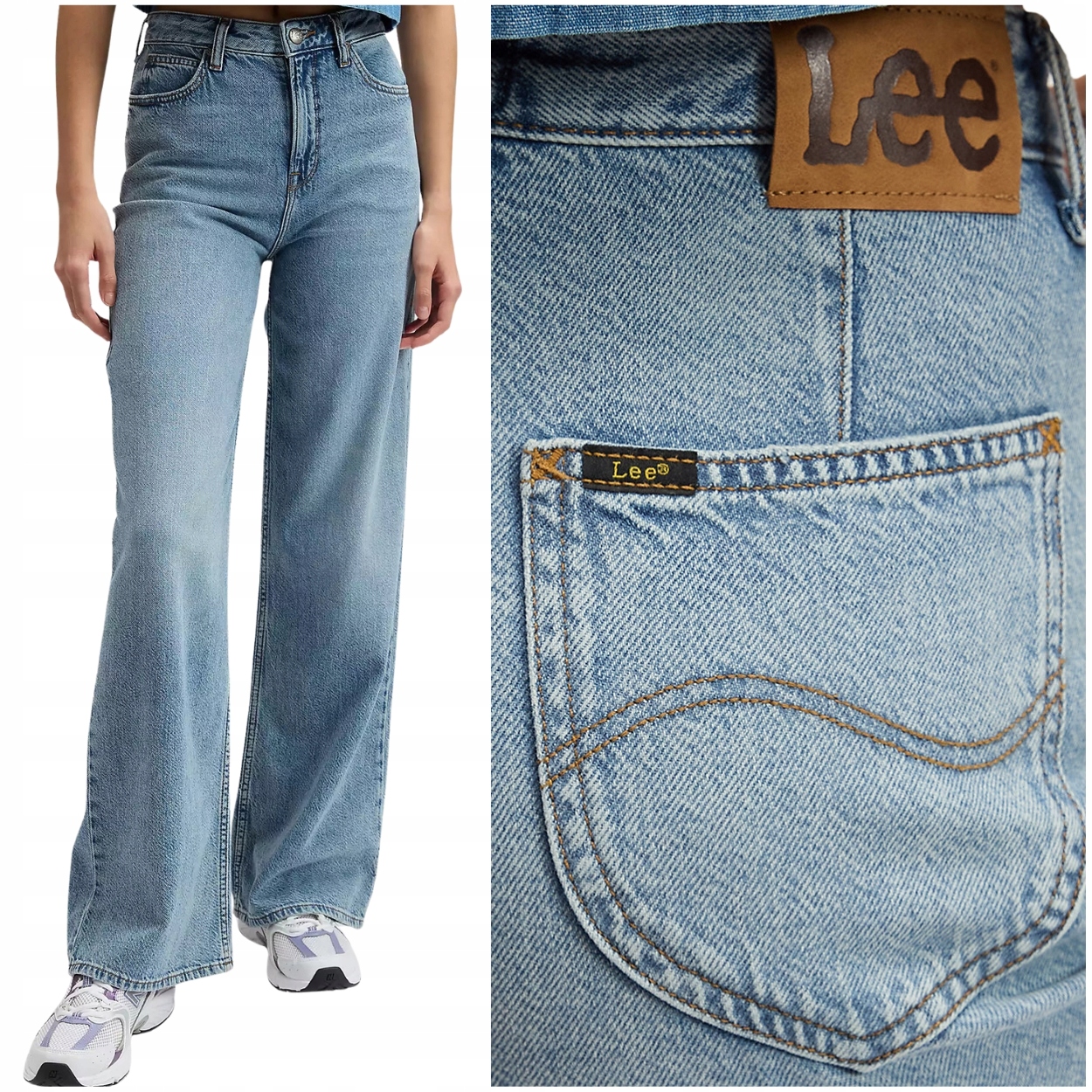 Lee Stella A Line vysoké široké dámské džínové kalhoty palazzo W27 L31