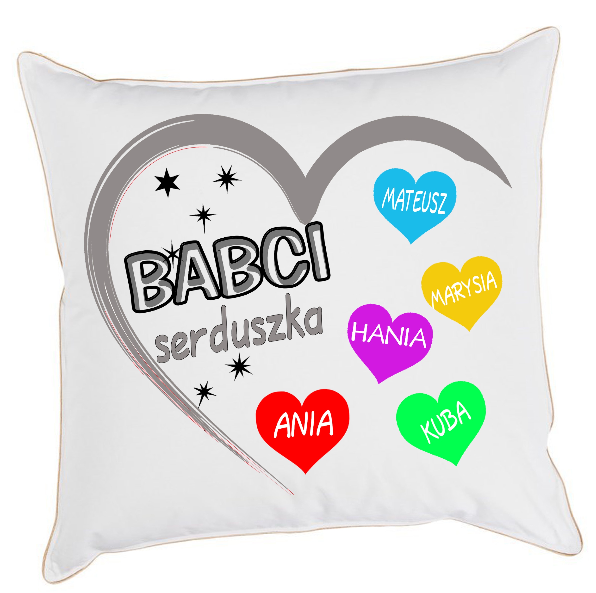 PODUSZKA NA DZIEŃ BABCI SERDUSZKA BABCI + IMIONA