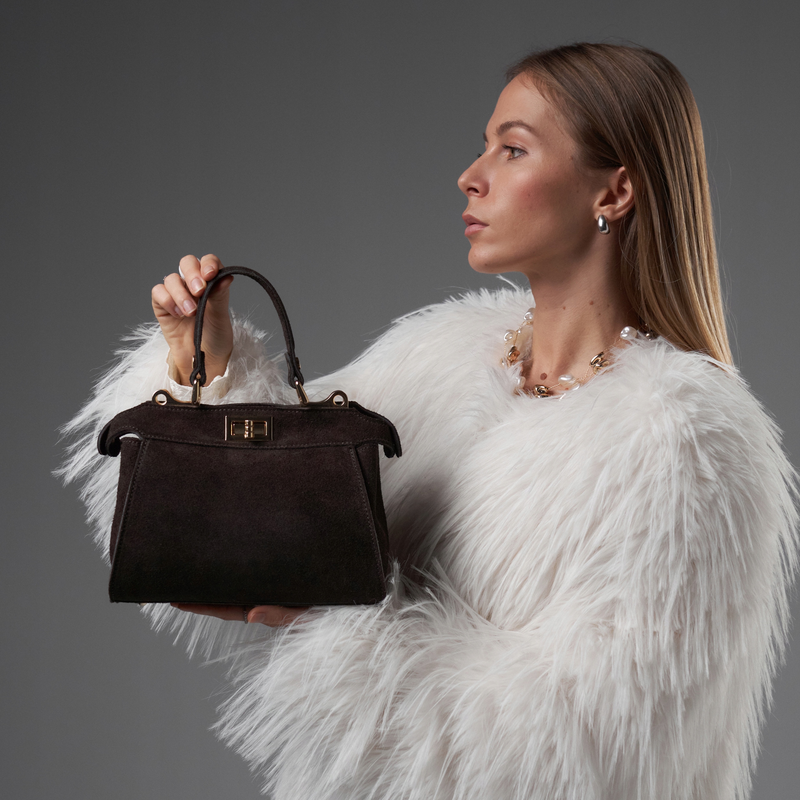 Dámská semišová kabelka Janina-M Espresso