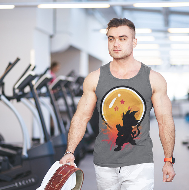 TANK TOP DRAGONBALL DBZ GOKU 4 Dekolt okrągły