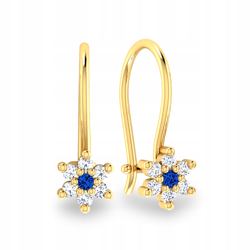 ZŁOTE KOLCZYKI KWIATKI 585 KWIATY BIGIEL KOLORY Rodzaj Rękodzieło Wyrób jubilerski