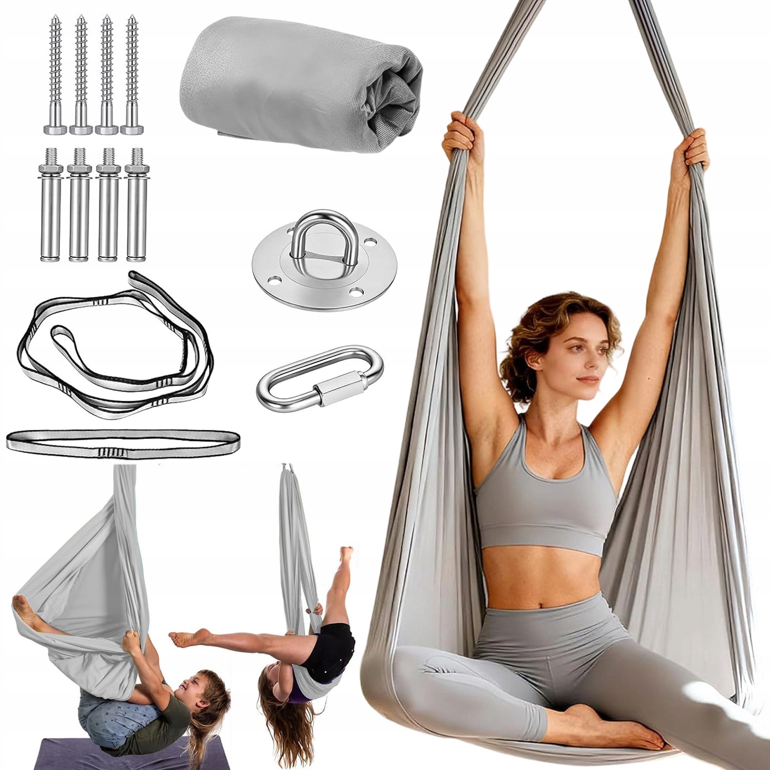 Huśtawka Sensoryczna Hamak Hamak Chusta Akrobatyczna Dla Dzieci 1,5*2,8M