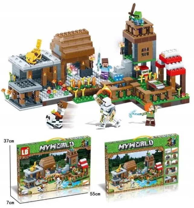 KLOCKI MINECRAFT 778EL MY WORLD DUŻA WIOSKA LED Wiek dziecka 6 lat +