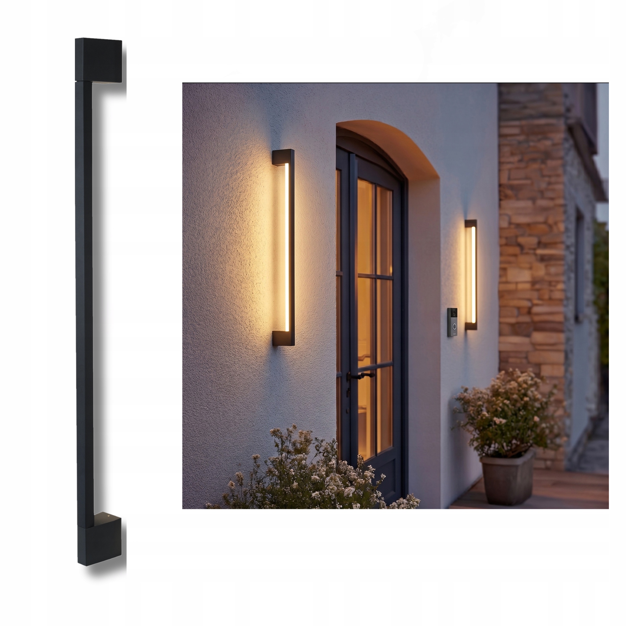 Lampa elewacyjna LL Infuls 12W Cct-b czarny zmiana barwy kinkiet IP54