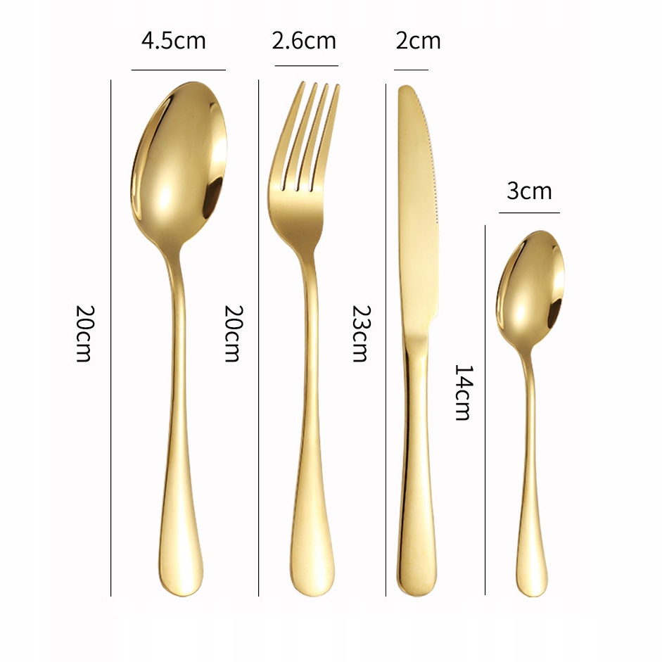 ZŁOTE KOMPLET SZTUĆCÓW NÓŻ WIDELEC ZESTAW ZE STOJAKIEM 24ELEMENTY NA 6 OSÓB Kod producenta 1212