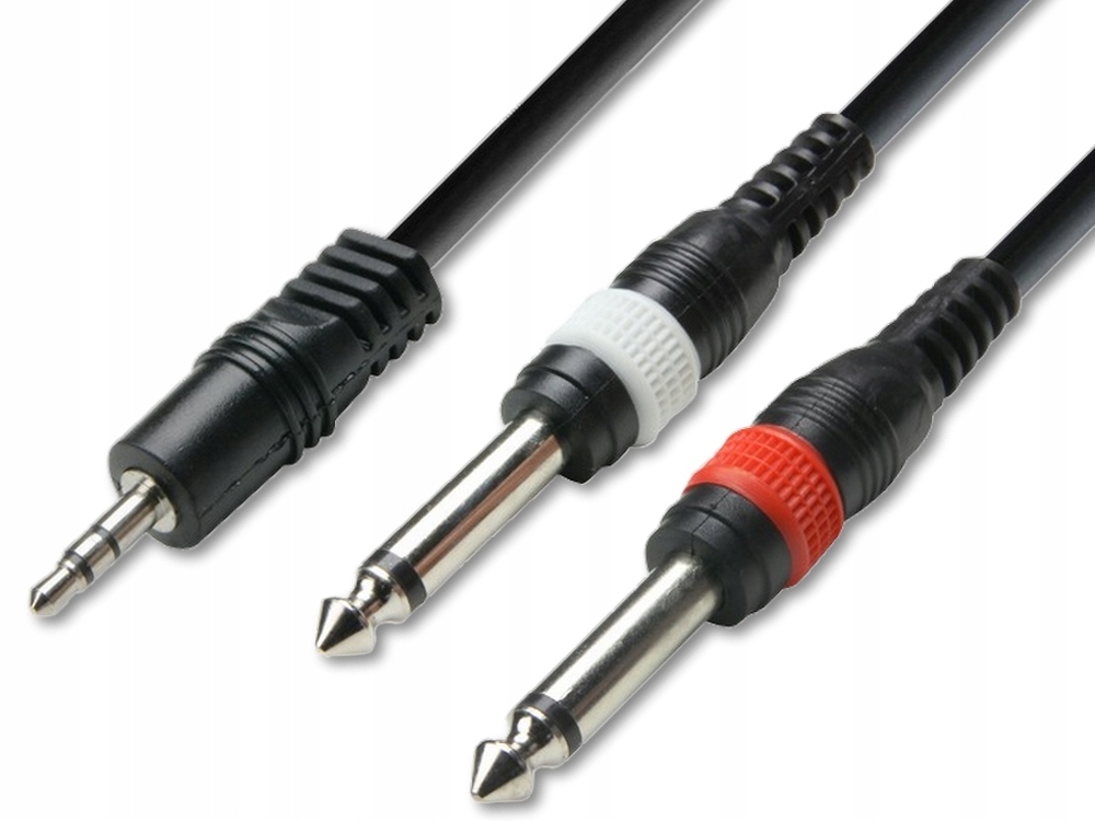 

Kabel Mini Jack 3,5 2x Jack 6,3 Adam Hall Audio 3m