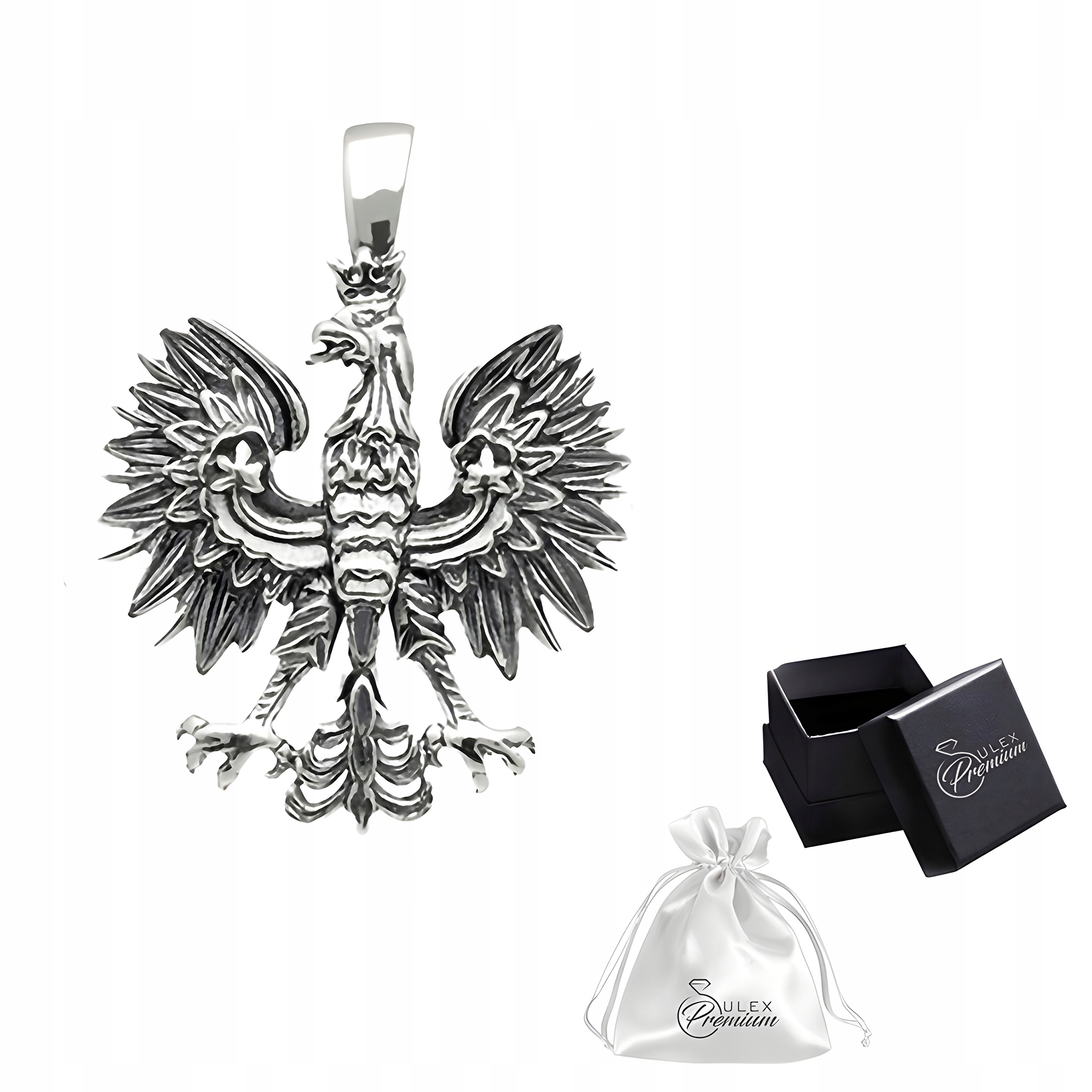 Přívěsek Stříbrný ryzost 925 Přívěsek Střední Orel v koruně Znak Polský