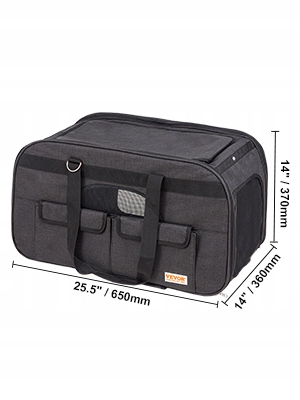 Levně Kočárek Pro Psa Vevor Skládací Batoh Přepravka Na Kolečkách 15 8 Kg Černý