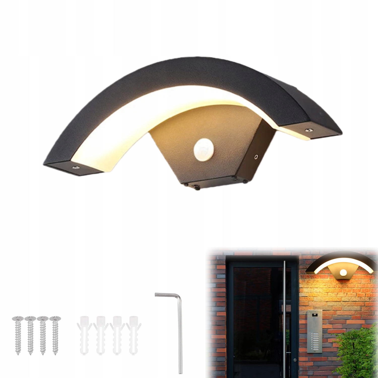 18W Led Kinkiet Zewnętrzny Nad Drzwi Wejściowe Czujnik Ruchu