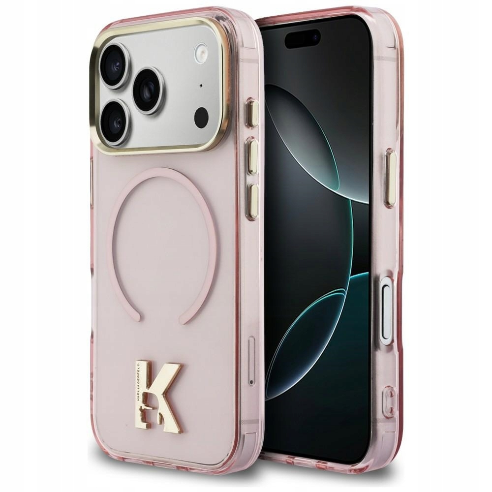 Pouzdro Karl Lagerfeld IML K Head Logo MagSafe pro iPhone 17 Pro růžové