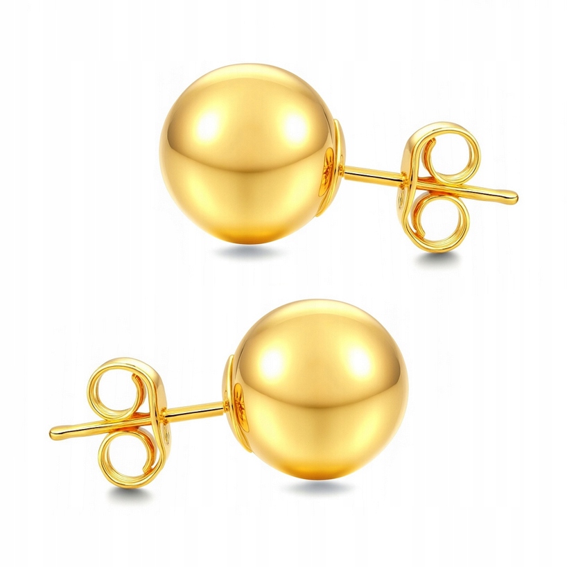 Zlaté náušnice kuličky na puzetku Au 585 8 mm