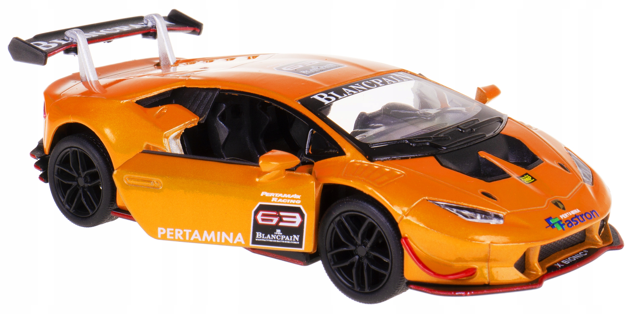 LAMBORGHINI HURACAN LP620-2 METAL KINSMART 1:36 POMARAŃCZOWY