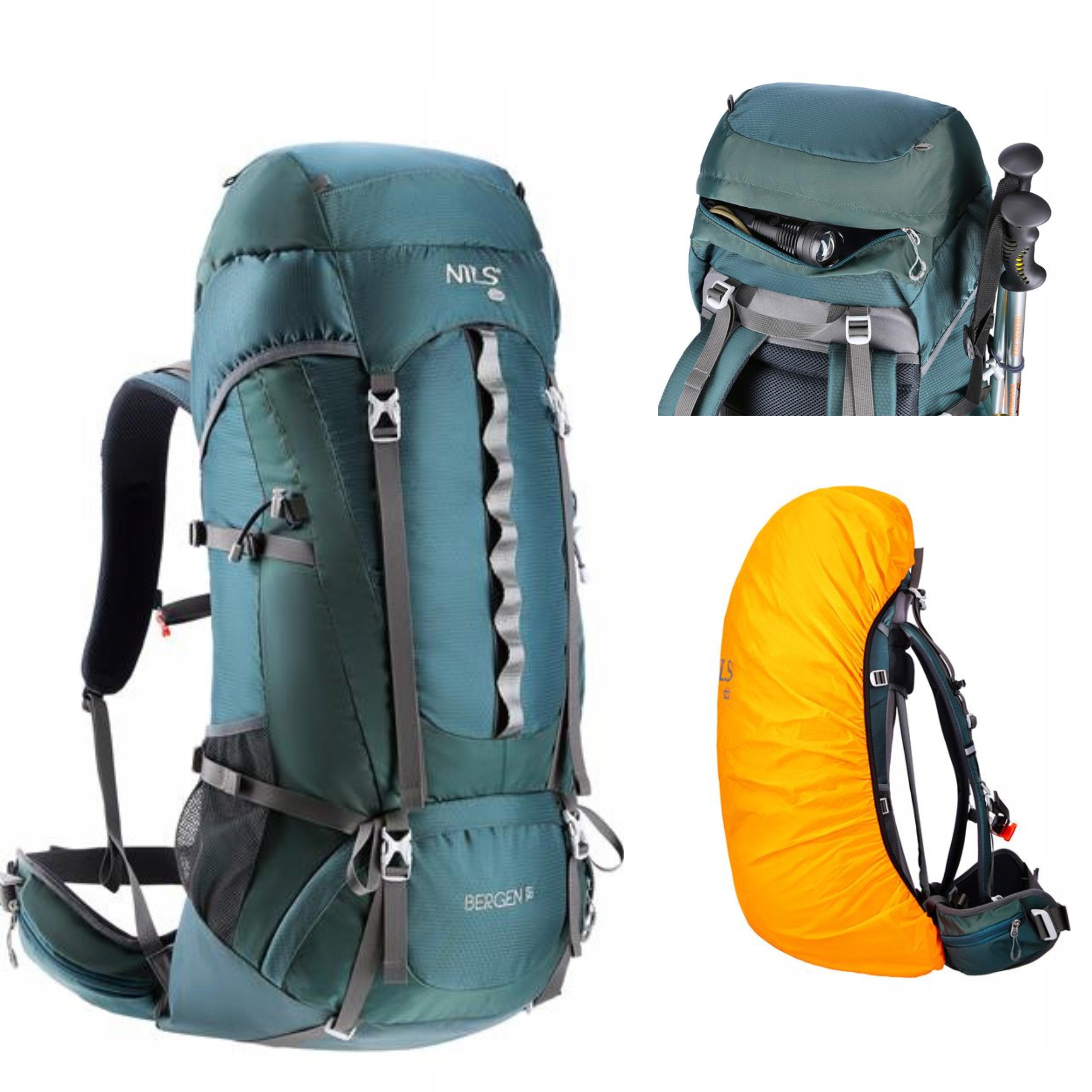 Turistický Zelený Batoh Bergen O Objemu 65 L Nils Camp
