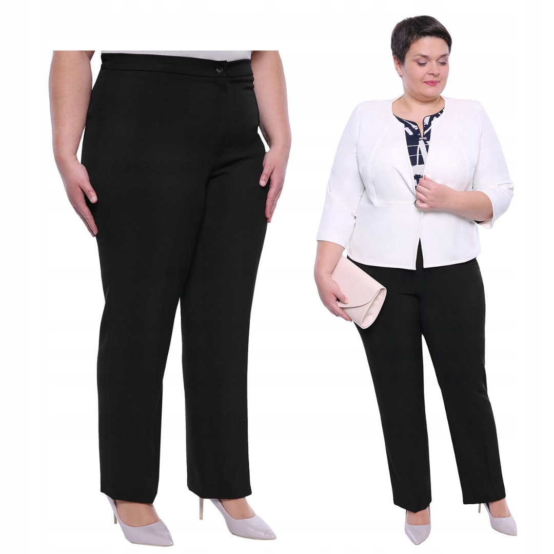 

czarne spodnie w kant 50