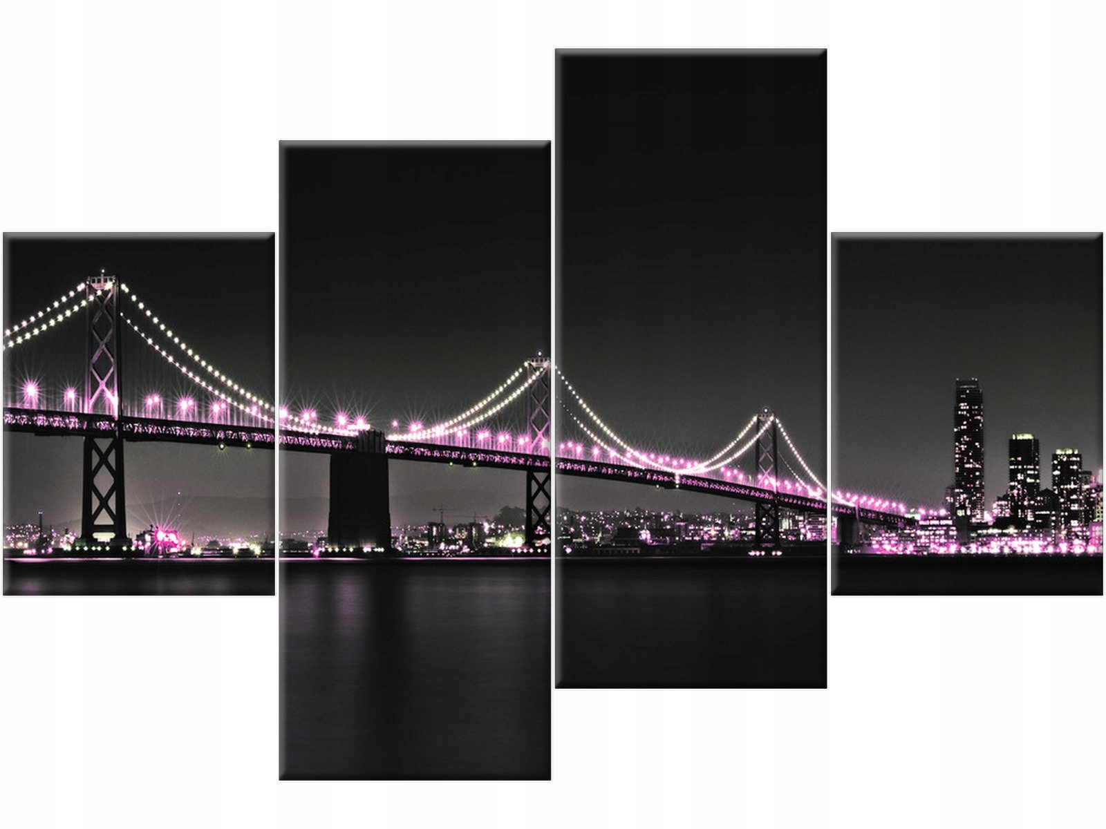 

Most San Francisco 120x80 Miasto Noc Obraz Tryptyk