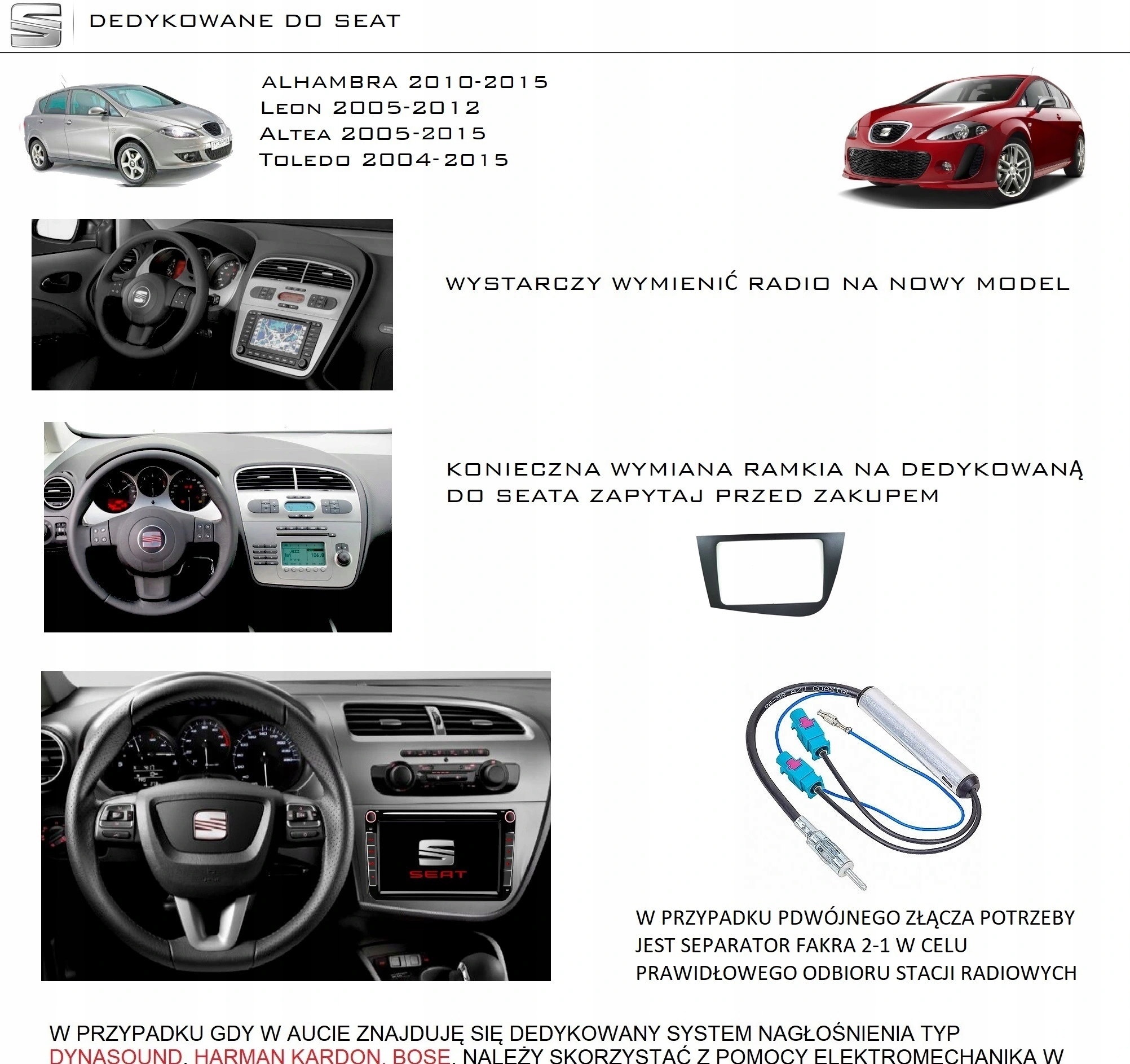 RADIO NAWIGACJA GPS ANDORID SEAT ALTEA XL 2005-2015 USB WIFI CARPLAY 64GB EAN (GTIN) 5904316116361