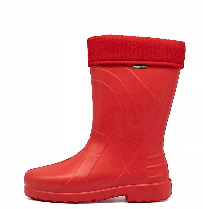 Kalosze Damskie ocieplane piankowe lekkie czerwone gumowce ciepłe DEMAR Cechy dodatkowe wodoodporne