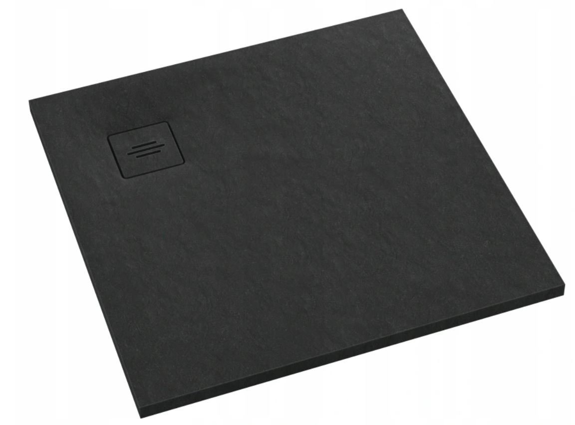 Čtvercová kompozitní sprchová vanička Schedline Protos Black Stone 90x90