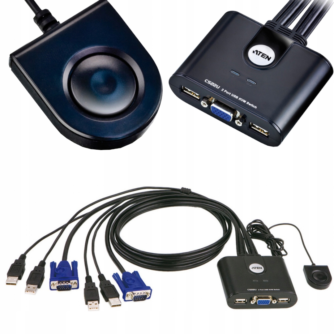 ATEN PRZEŁĄCZNIK KVM SWITCH 2 PORTY NA USB + VGA