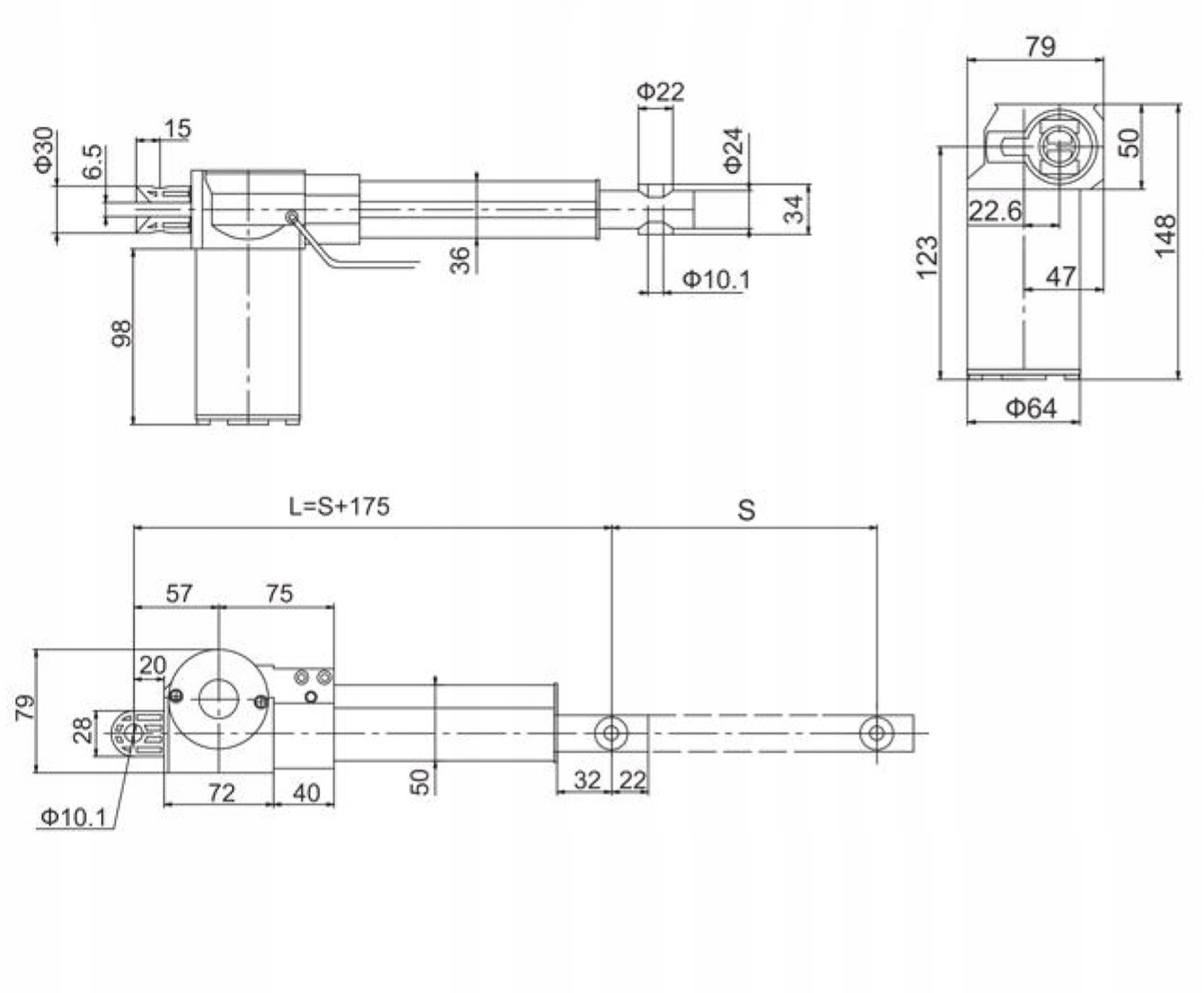 SIŁOWNIK ELEKTRYCZNY 12V SILNIK LINIOWY 100mm 6kN EAN (GTIN) 5904107305998