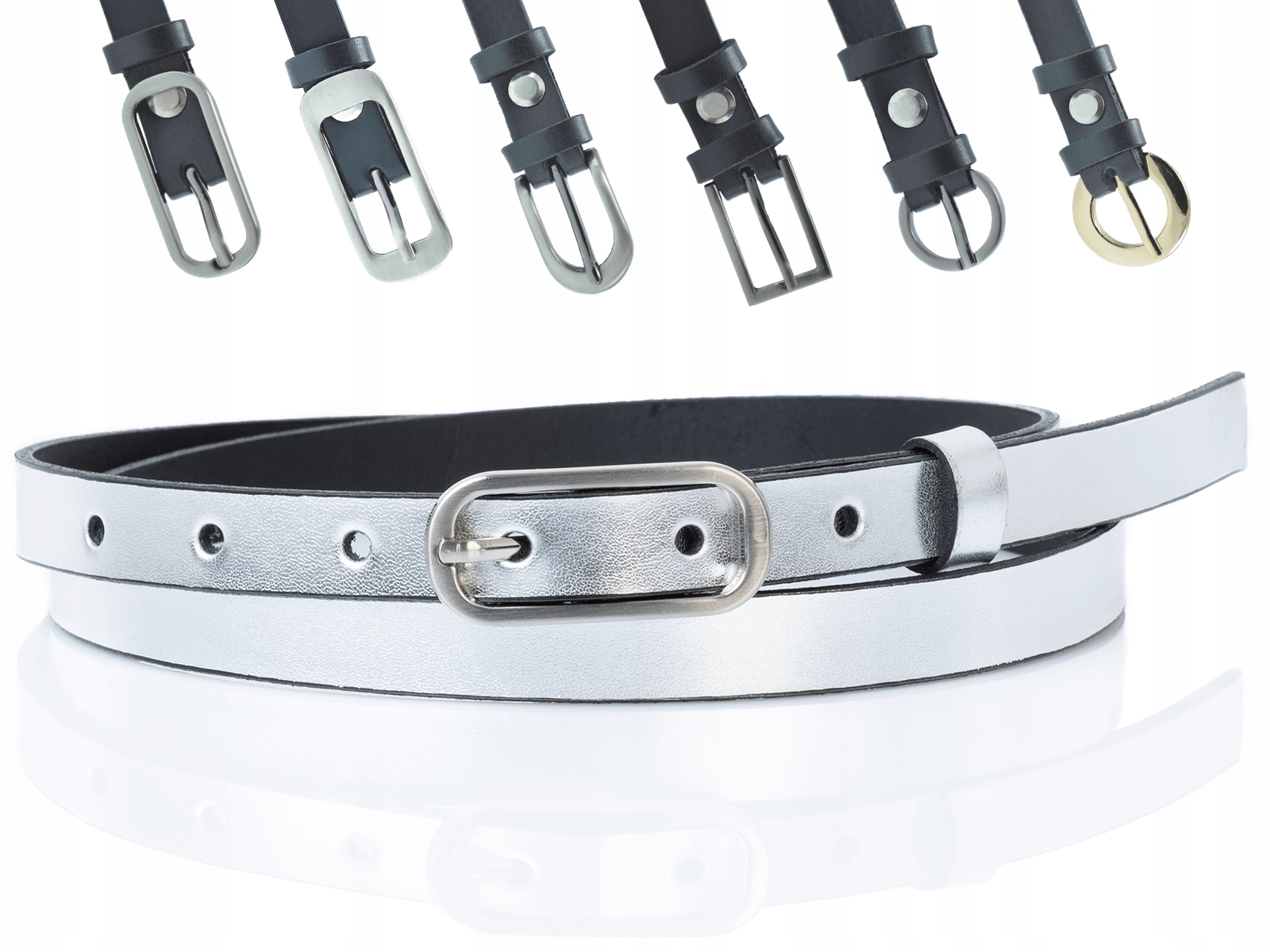 

Pasek wąski cienki Sepher Srebrny 1,5cm Xxs (95cm)