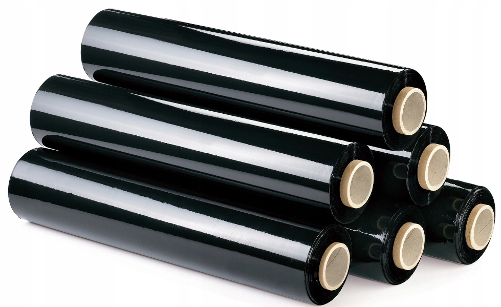 FOLIA STRETCH CZARNA ROLKA KRYJĄCA XXL 3 KG 6SZT