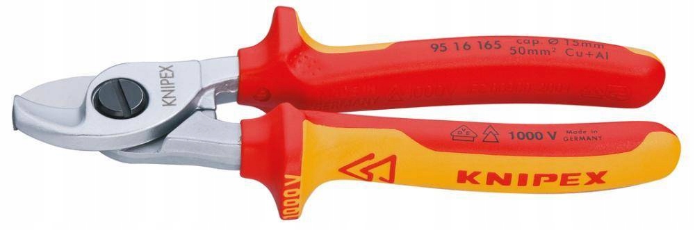 Pevné izolované nůžky na kabely Knipex 95 16 165
