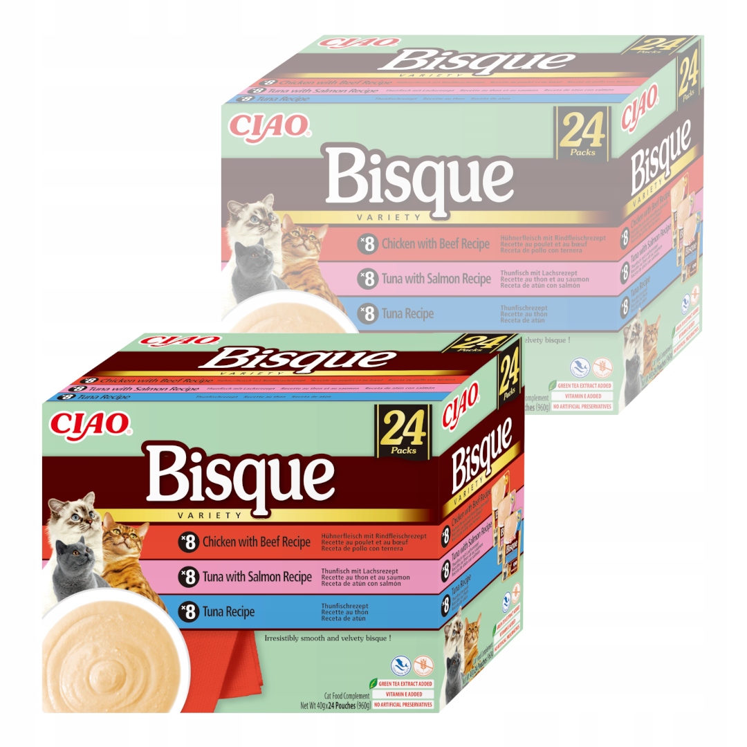 Levně Inaba Ciao Bisque 48x40g Doplňkové Krmivo Pro Kočky Mix Chutí s tuňákem