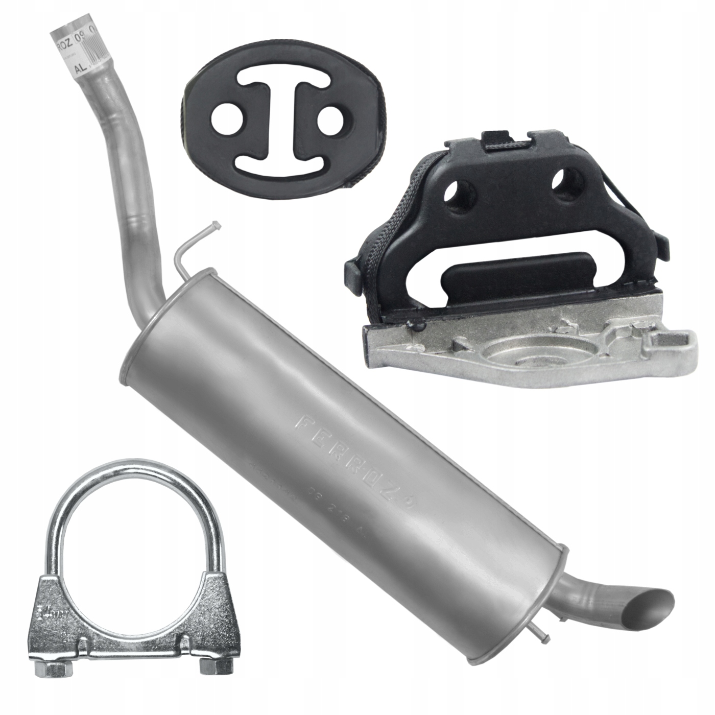 Tłumik końcowy Fiat Stilo 1.4 1.6 HTB OBEJMY GUMY