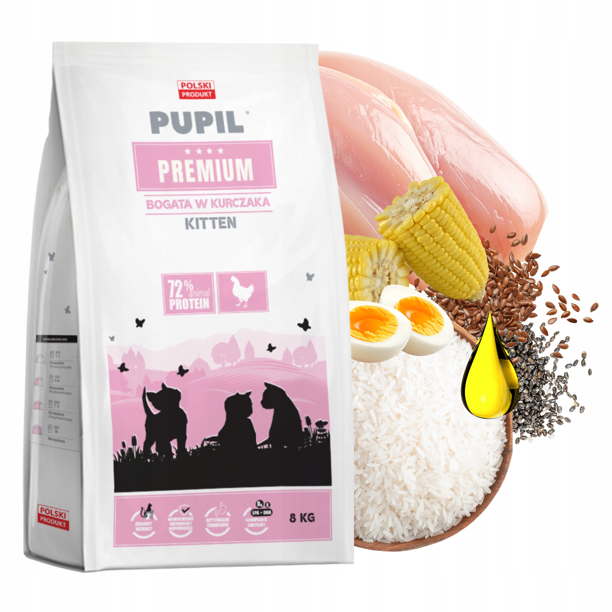 Levně Pupil Premium Kitten krmivo pro koťata Kuře 8 kg