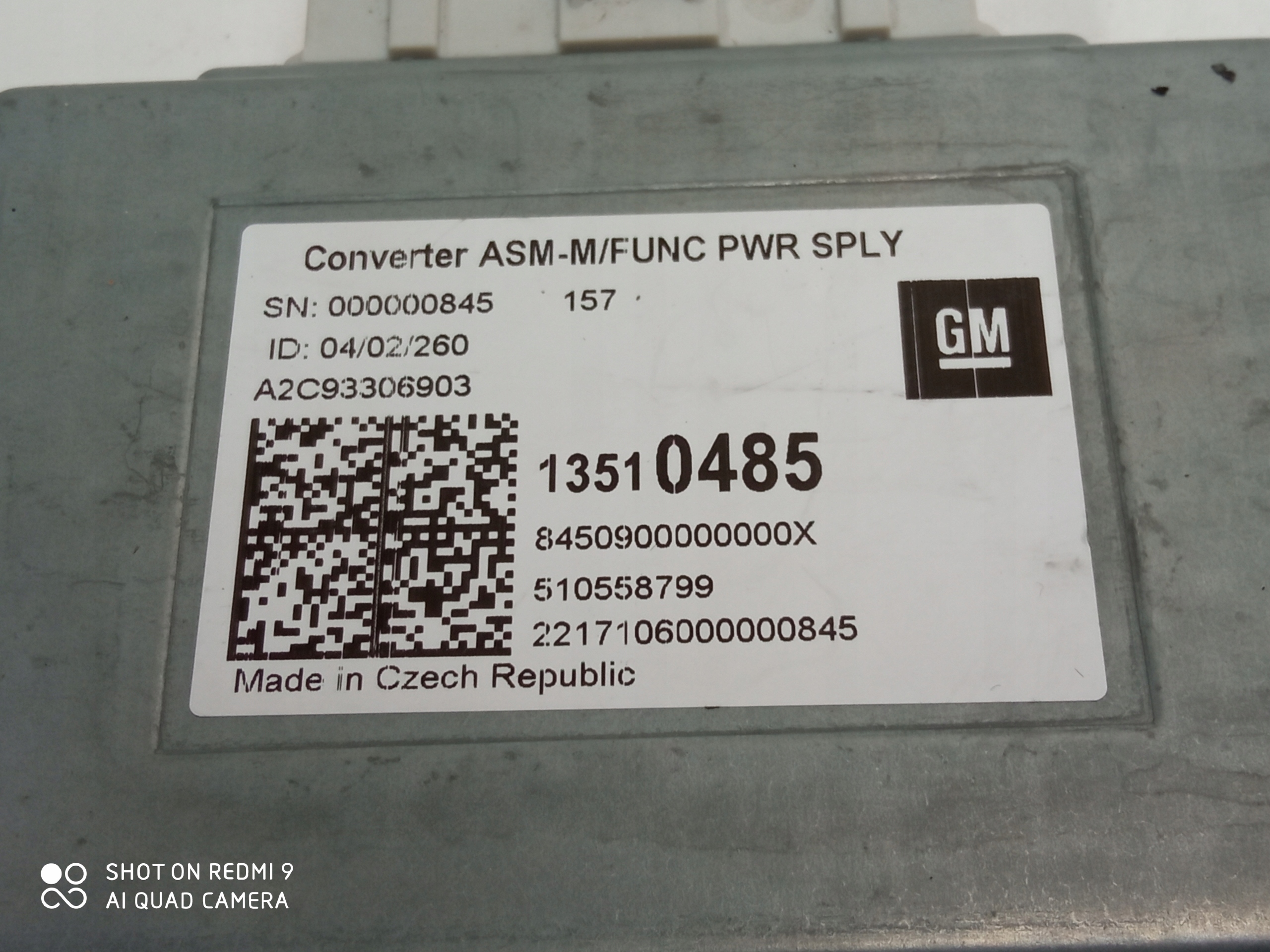 OPEL INSIGNIA B module control unit 13510485