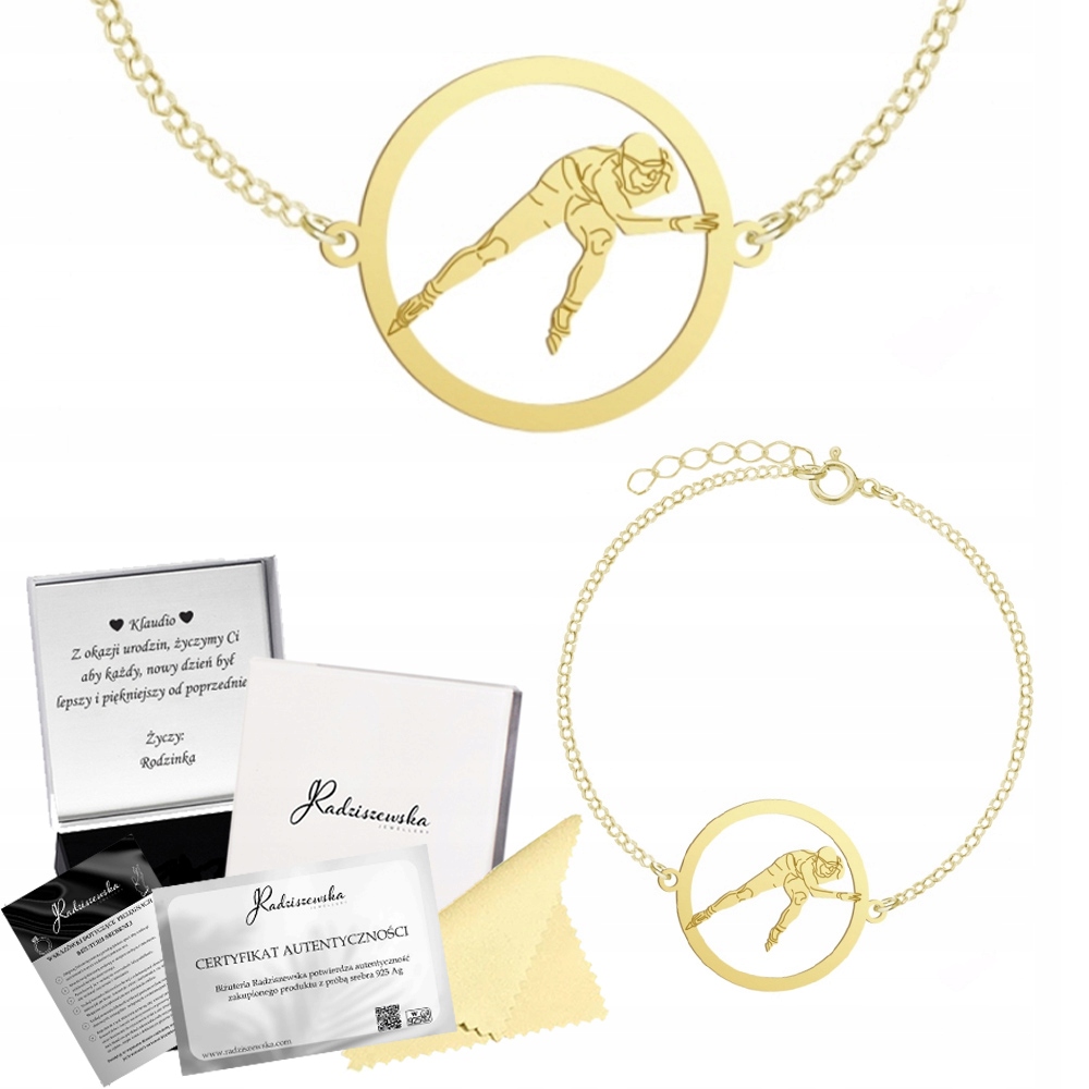 Zlatý Náramek Sportovní Dárek Žena Stříbro 925 Gravírování