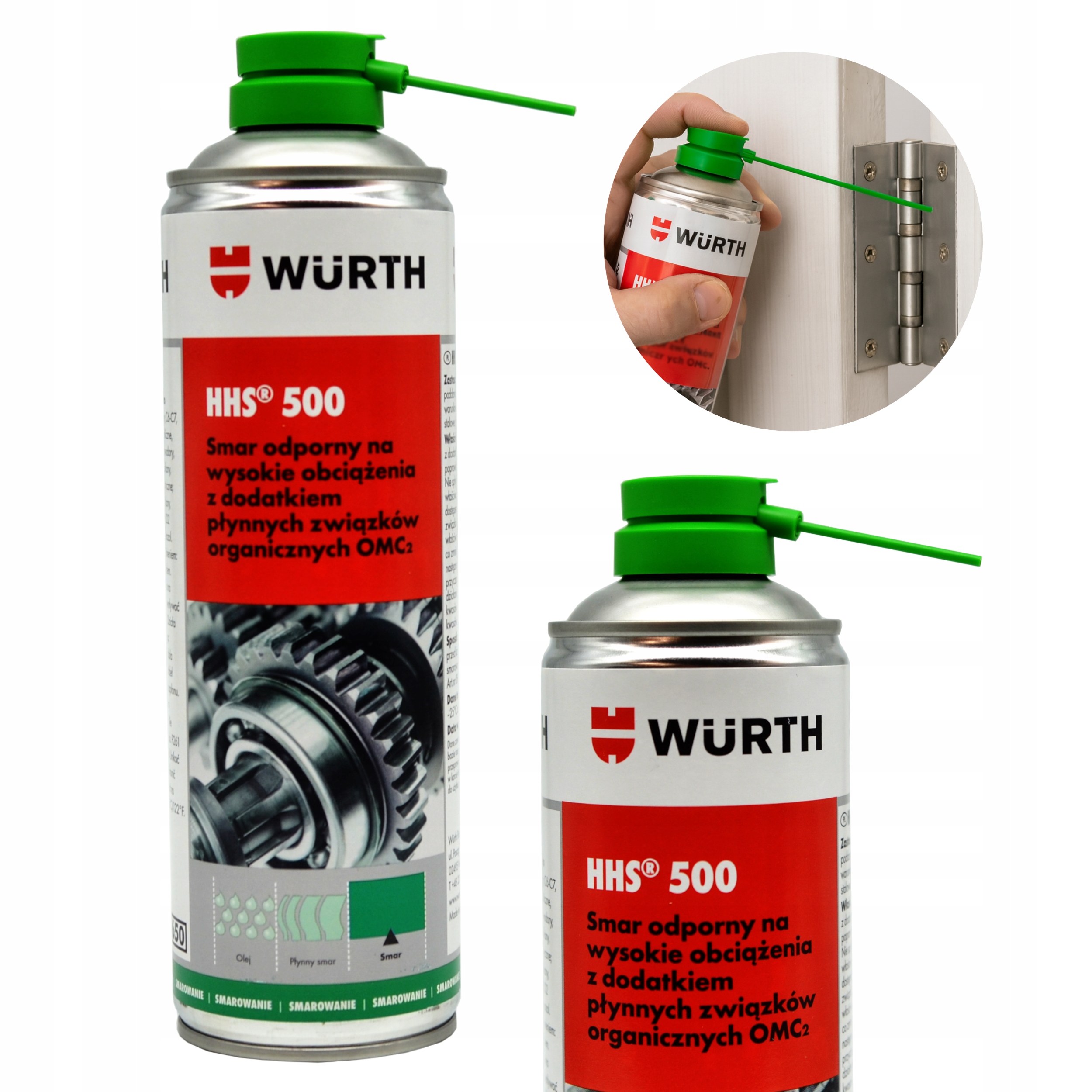 Smar Adhezyjny W Sprayu Do Łożysk Zawiasów Łańcuchów Bram Wurth Hhs 500