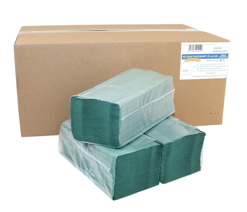 Levně Papírový Ručník Zz 25X23 Zelený Loewe Biosecurity Karton