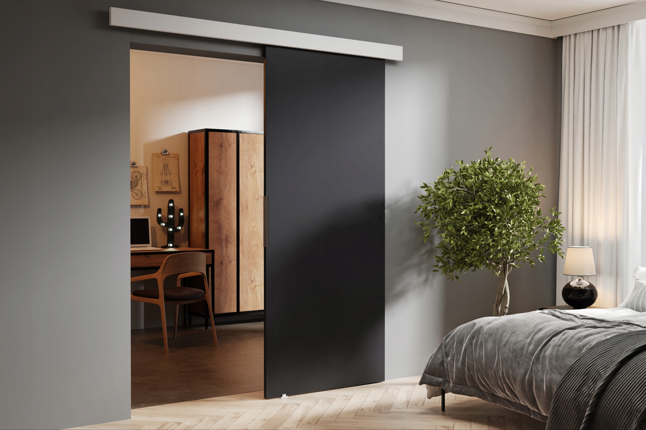 Drzwi przesuwne naścienne MULTI 90 zabudowa Rodzaj przesuwne