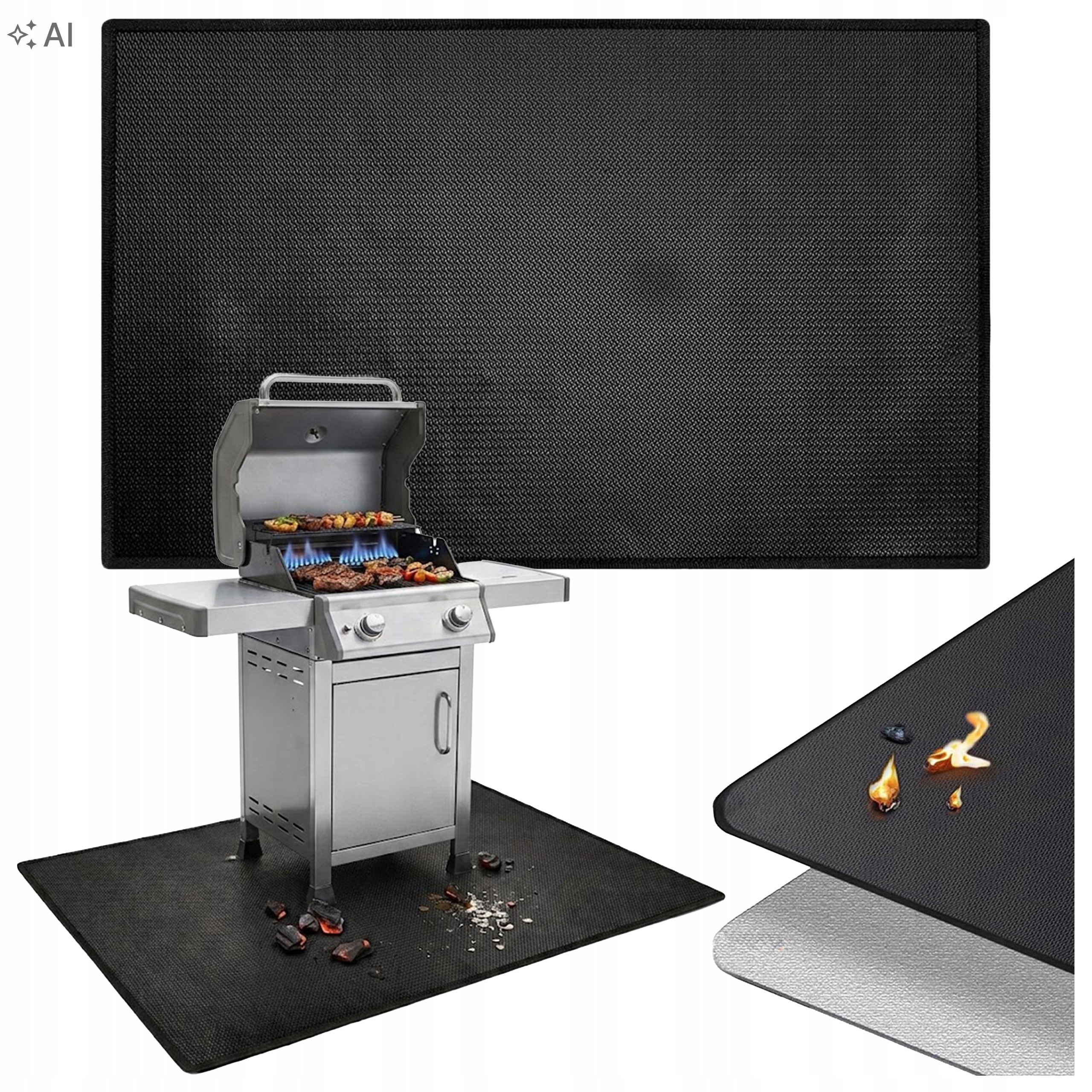 Ohnivzdorná Podložka Pod Gril Krb Kamna Voděodolná 200 x 99 cm