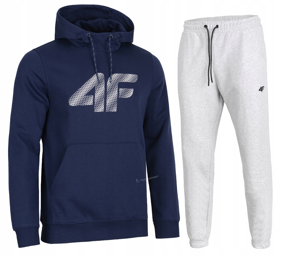 4F Męski Dres Bawełna Komplet Bluza Kangurka Spodnie rozm XXXL 3XL