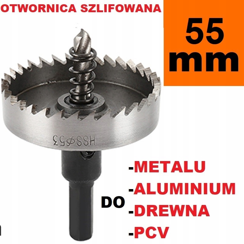 

Otwornica szlifowana Hss 55 mm, wiertło do metalu,