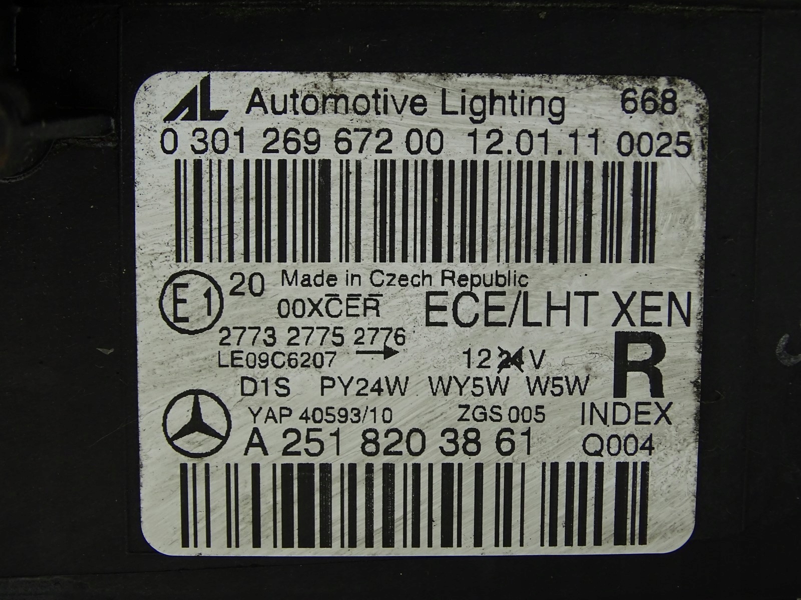 REFLEKTOR light XENON right front MERCEDES R W251 LIFT A2518203861