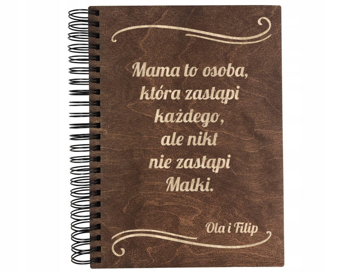 PREZENT NA DZIEŃ MAMY ALBUM NA ZDJĘCIA DREWNIANY Liczba kart 30 szt.