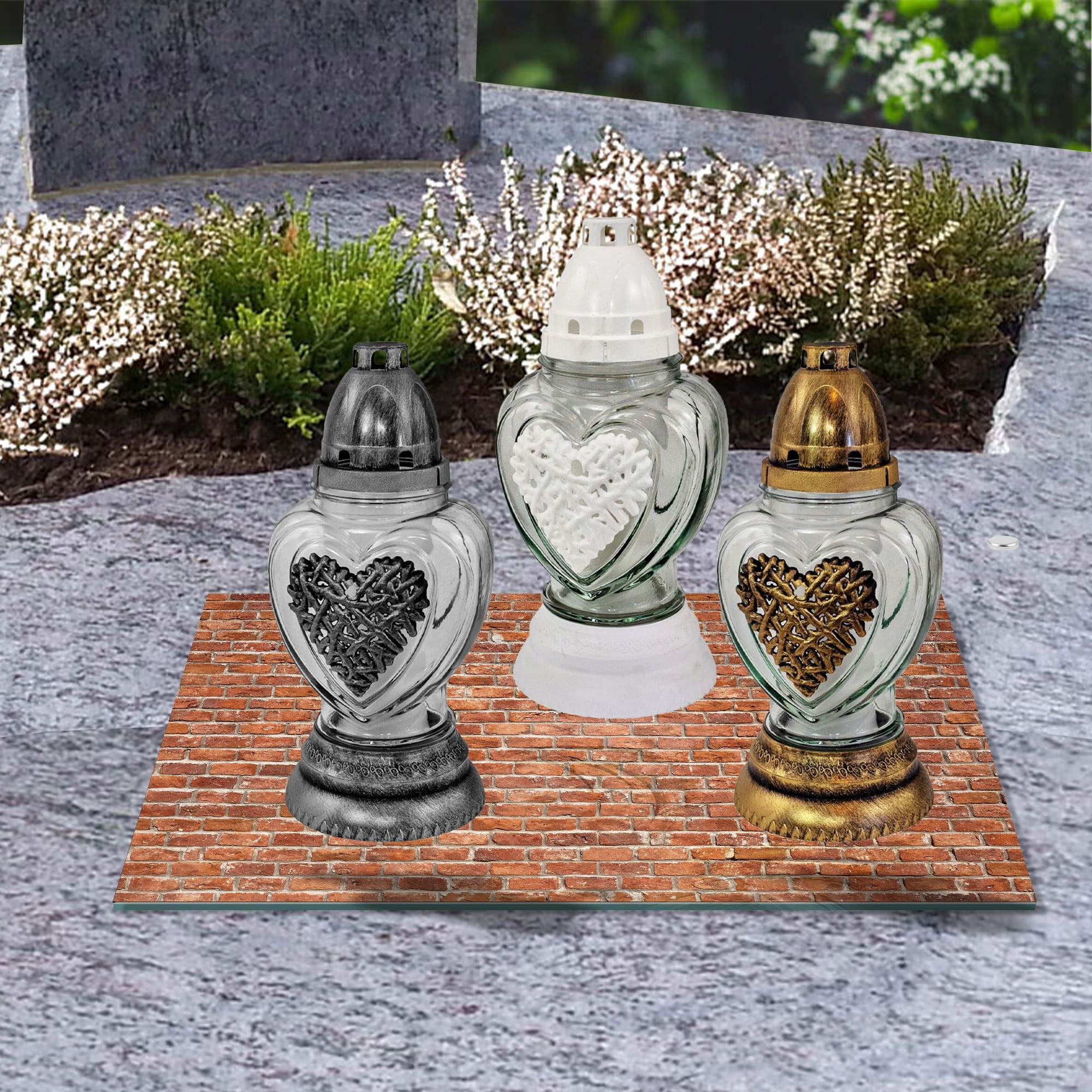 SZKLANA PODSTAWKA POD ZNICZE 40x30cm Rudy mur 100b Materiał szkło hartowane