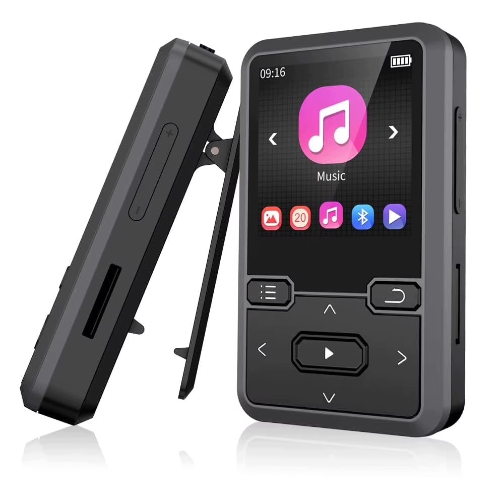 Bluetooth MP3 přehrávač Přenosný 32GB HiFi RadioFm Krokoměr Diktafon