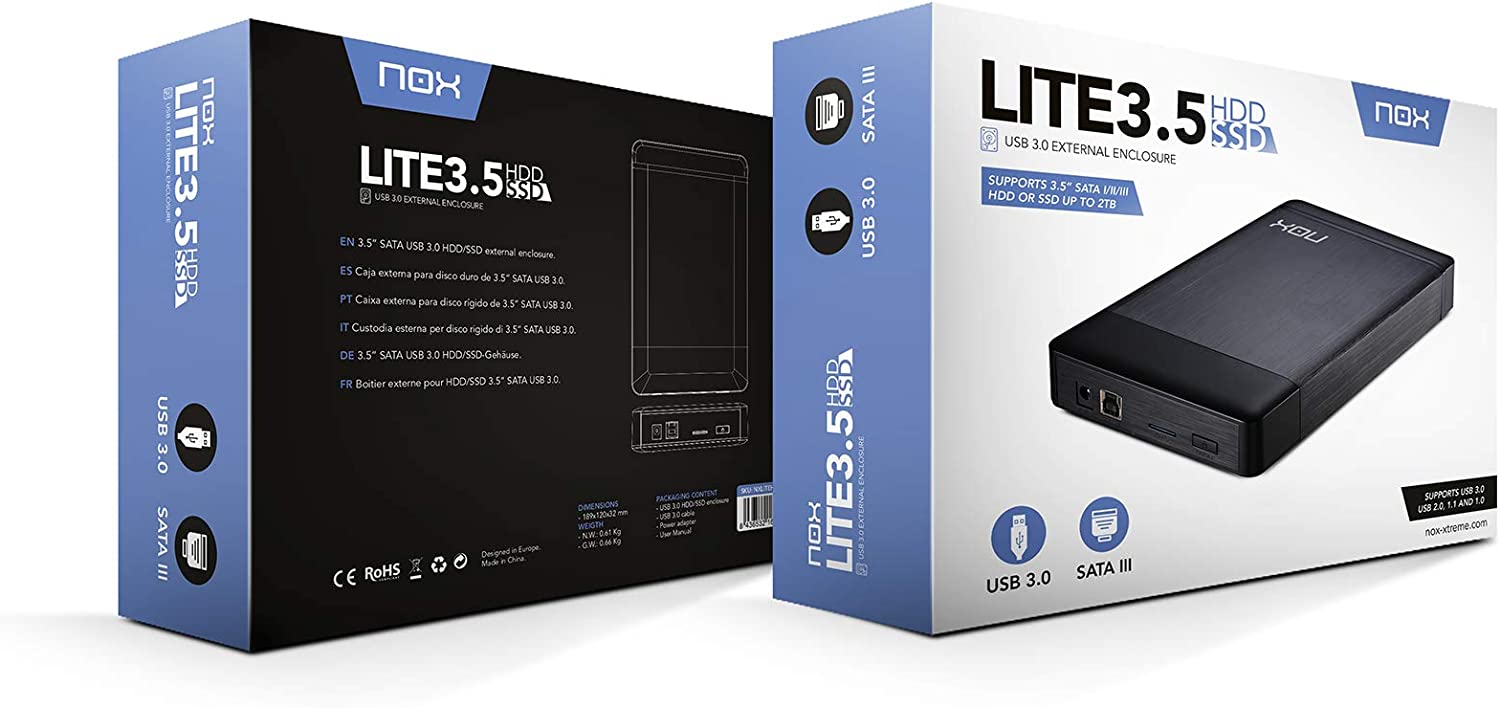 Obudowa zewnętrzna Nox 3,5" USB 3.0 Czarny