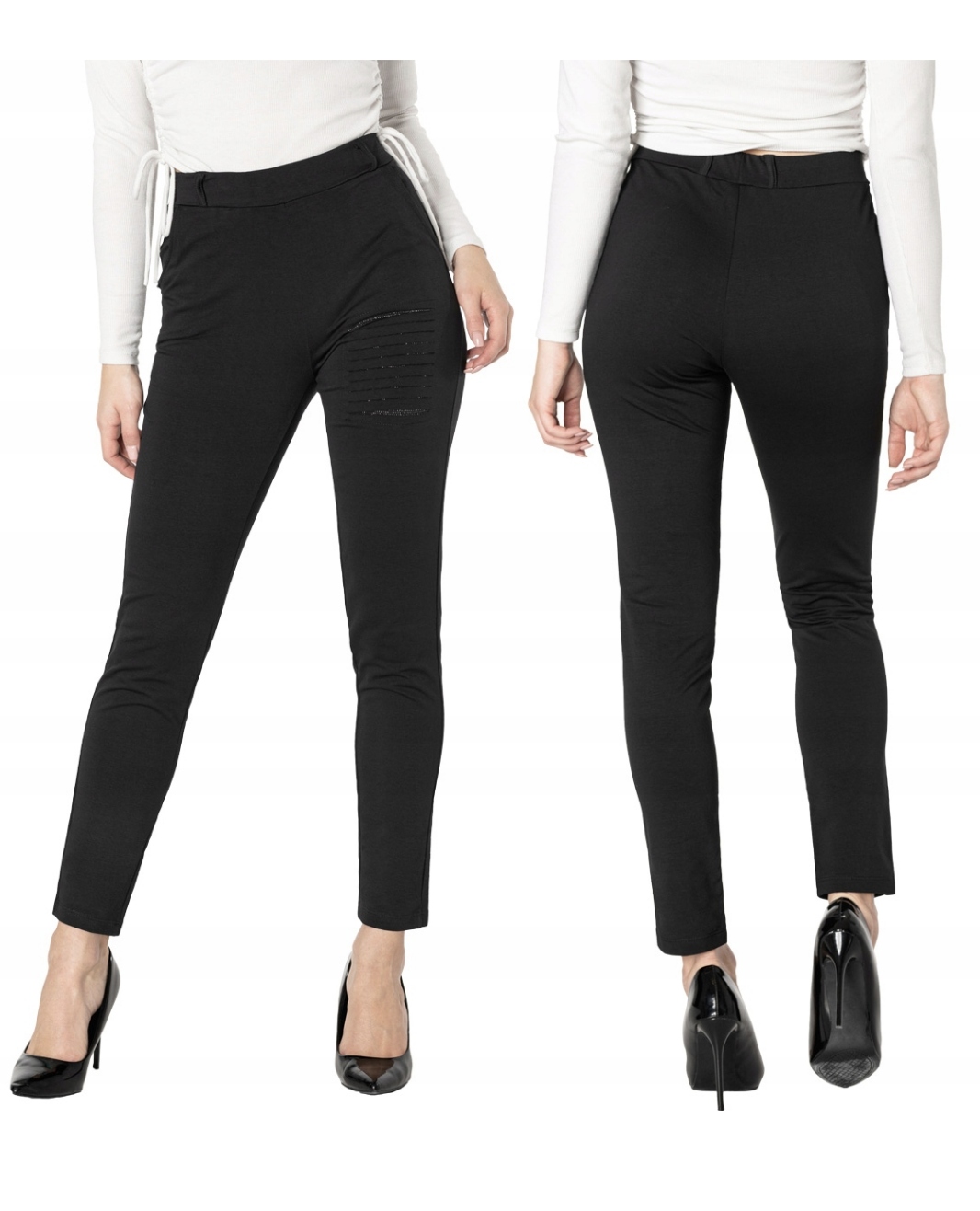 

Eleganckie Czarne Spodnie Rurki Damskie 46645 XXL